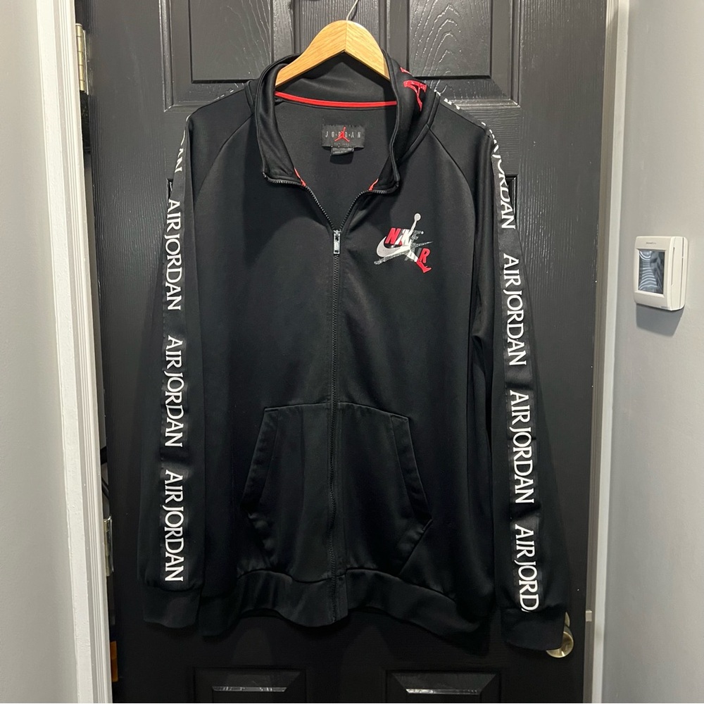 Vtg 2009 NIKE Air Jordan Jumpman Logo AIR JORDAN Tape Full Zip Warmup Jacket XXL